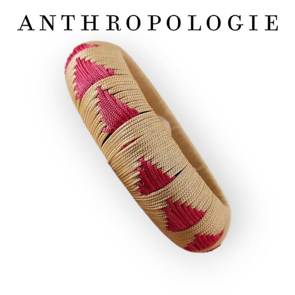 Anthropologie Jewelry - Anthropologie Rattan Woven Bangle Bracelet
